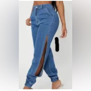 NWOT High Rise Cut Out Side Denim Bloomers